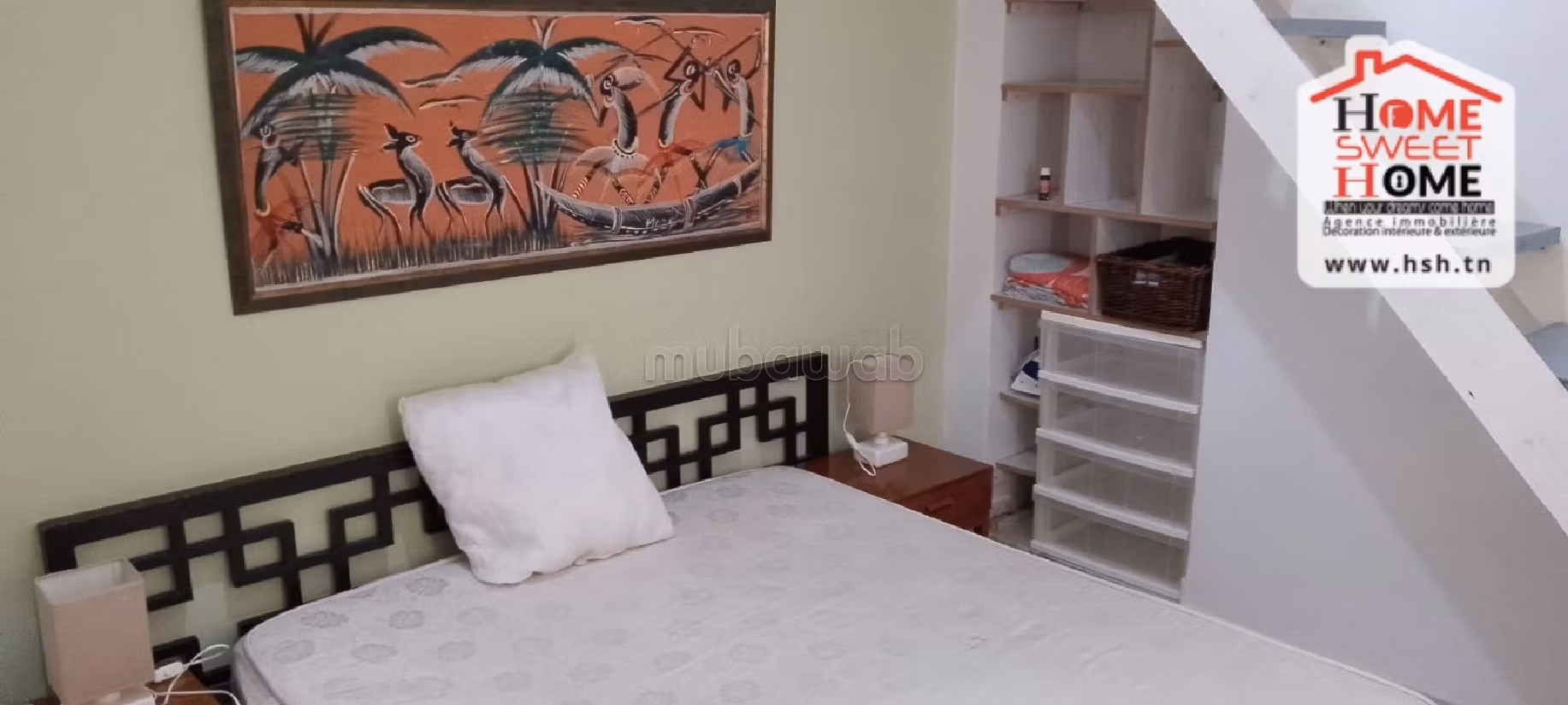 Rent an apartment in La Marsa. 4 large rooms. Cellar