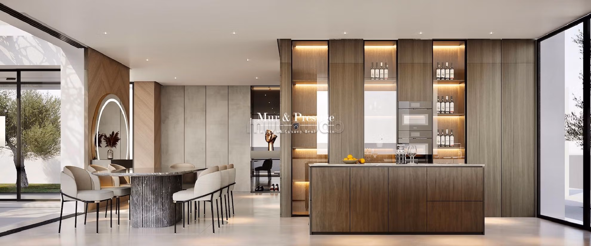 فيلا جميلة للبيع بطريق امزميز. المساحة الكلية 380 م². مدفأة ومكيف الهواء