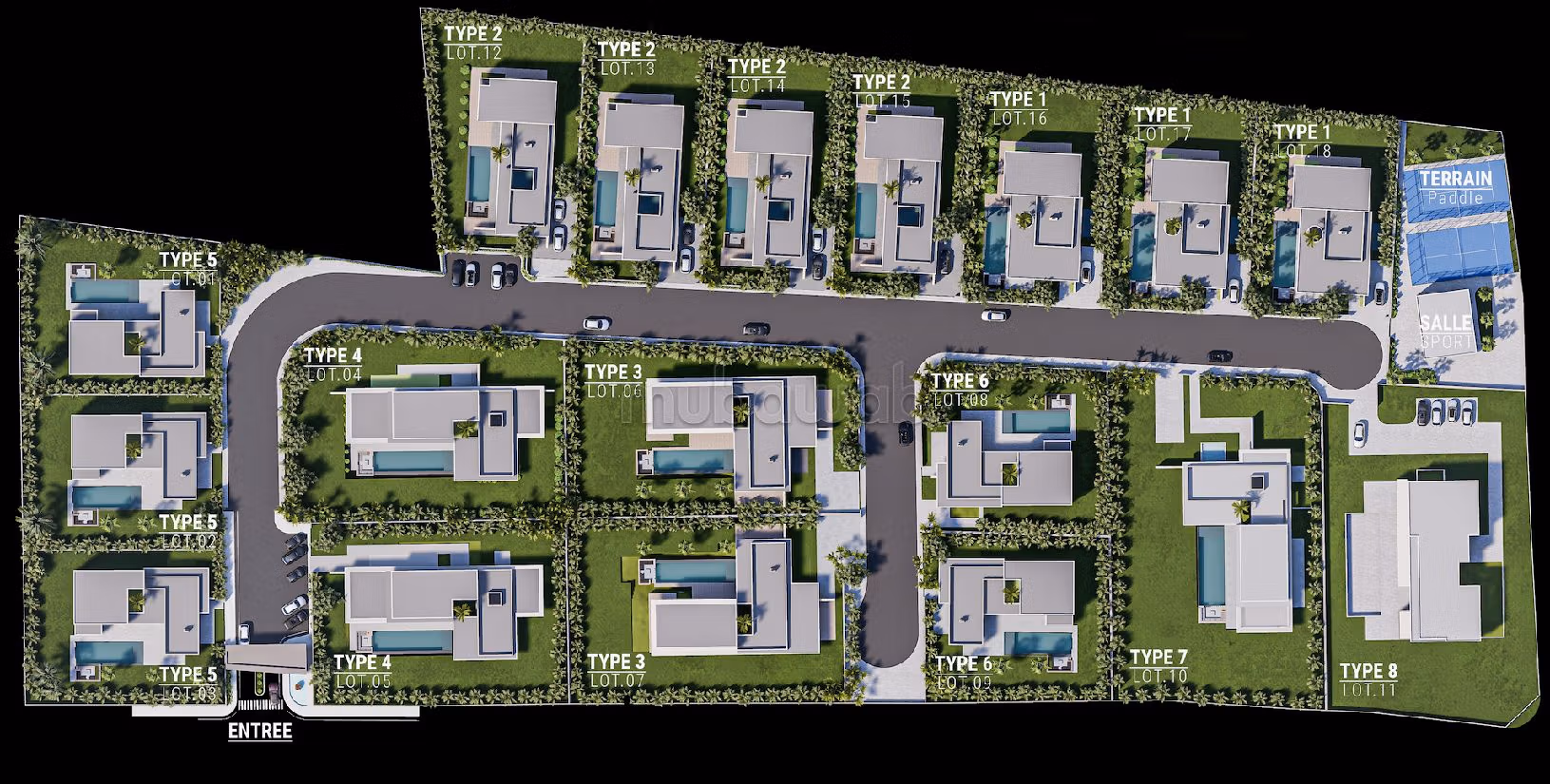 فيلا جميلة للبيع بطريق امزميز. المساحة الكلية 380 م². مدفأة ومكيف الهواء