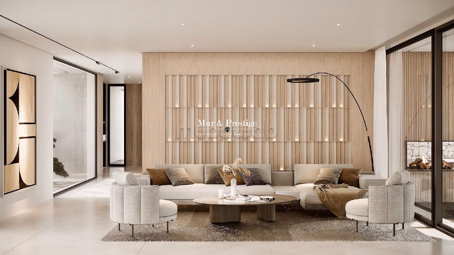 فيلا جميلة للبيع بطريق امزميز. المساحة الكلية 380 م². مدفأة ومكيف الهواء