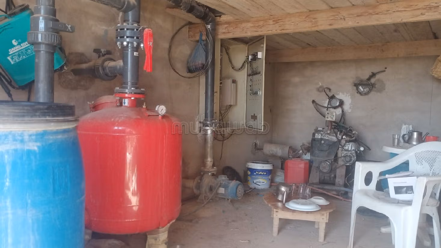 بيع مزرعة بطريق امزميز. المساحة الإجمالية 36500 م². إقامة محروسة. 