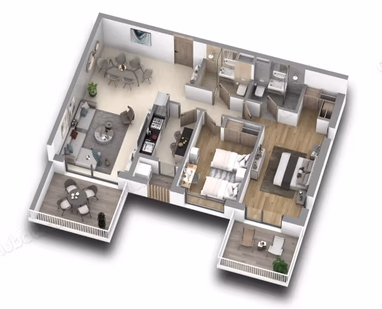 Appartement 2 chambres 106 m² avec terrasse