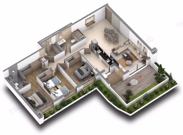 Appartement 3 chambres avec grande terrasse – 161 m²