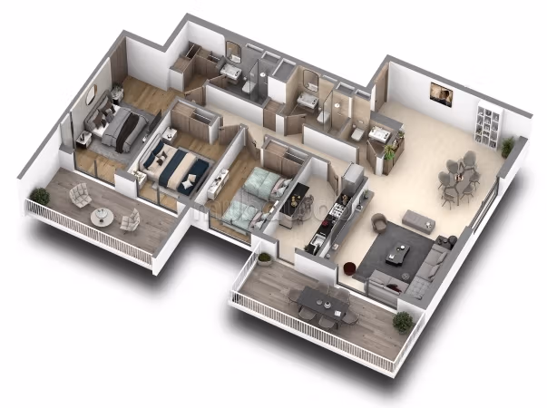 Mooi appartement met een terras van 34m²