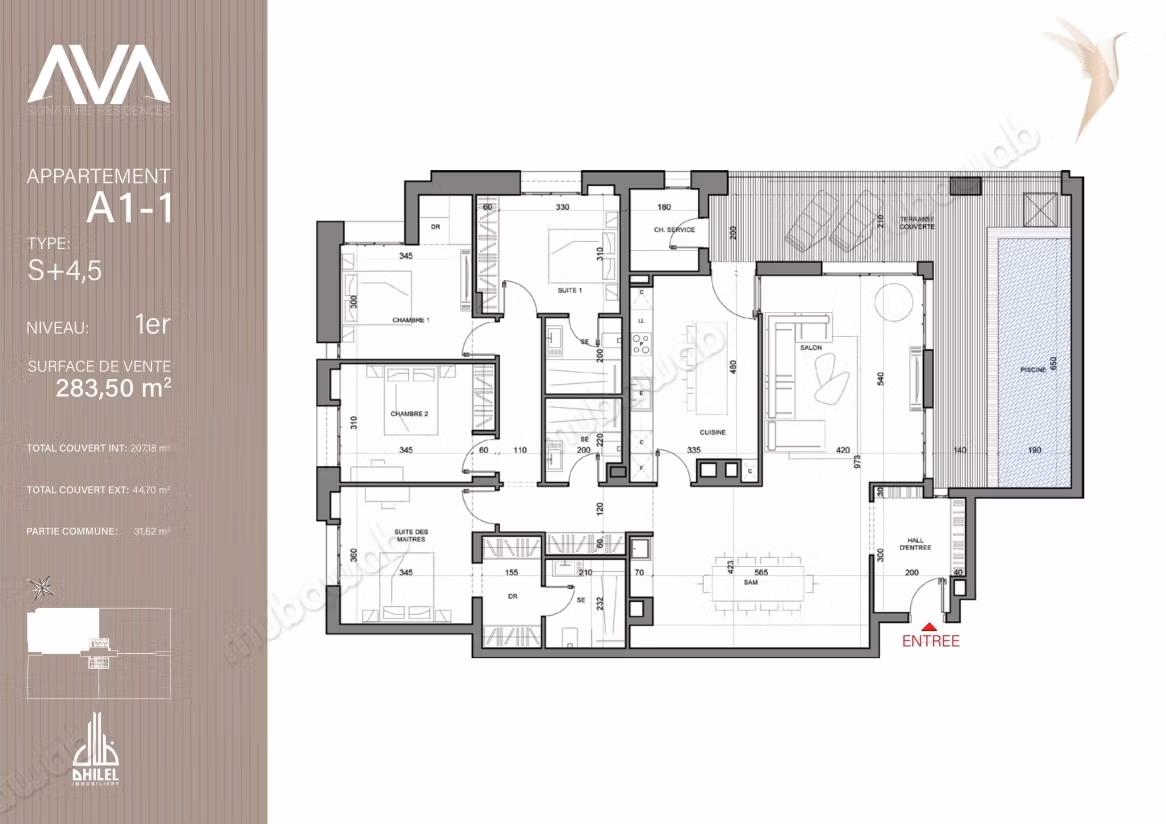 Sublime S4,5 nei Giardini di Cartagine, Residenza AVA A1 1