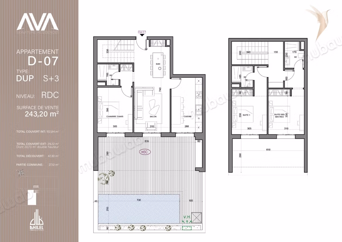 DUPLEX of Excellence on the Ground Floor of AVA in the Gardens of Carthage D0 7