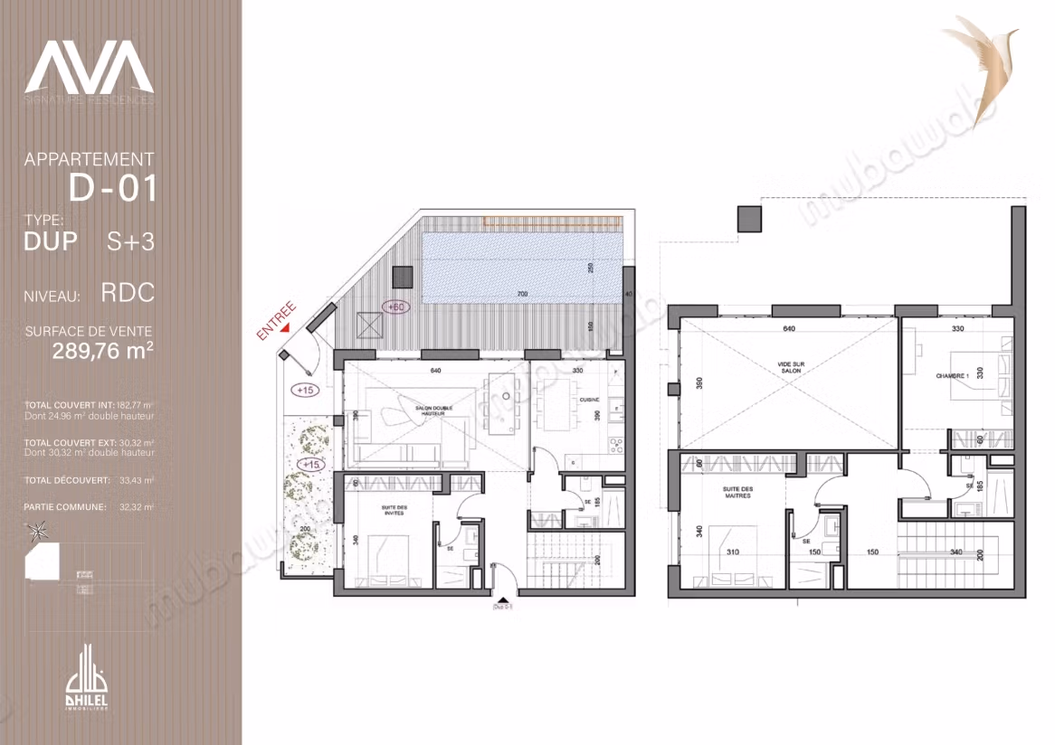 Duplex De prestige S3 à vendre aux Jardins de Carthage D0 1