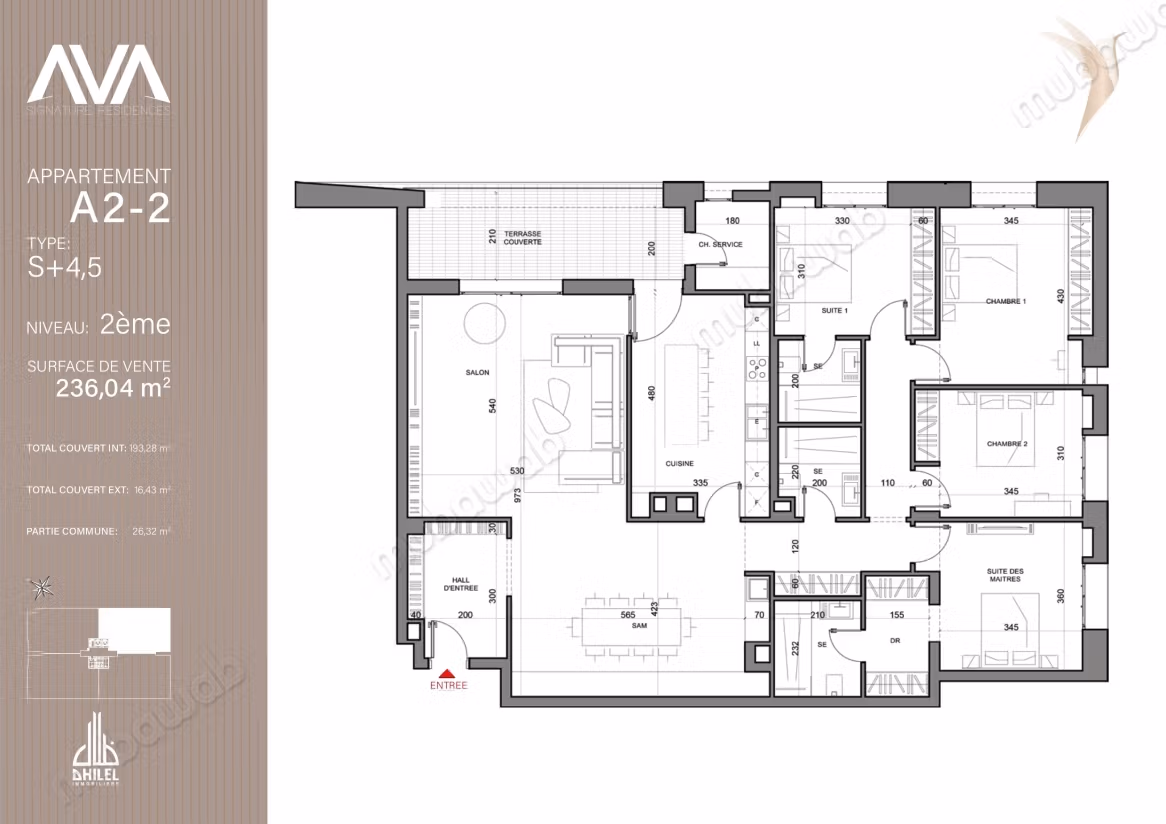Appartamento di Lusso ai Giardini di Cartagine. 236m² A2 2