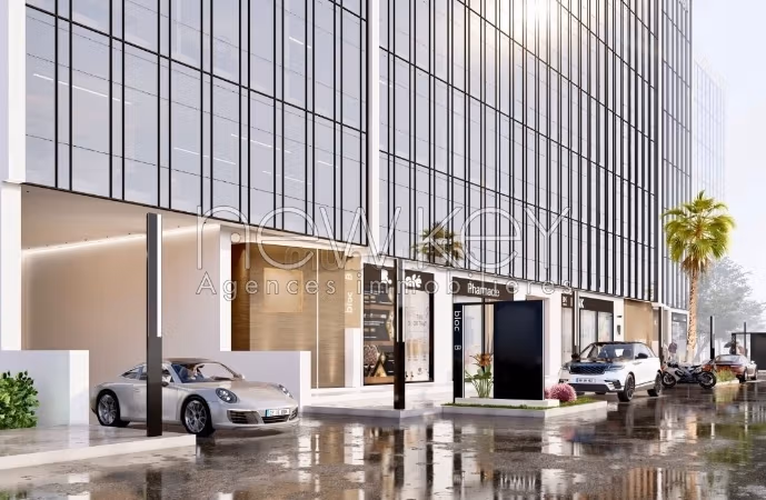 Ufficio in vendita a Les Berges Du Lac 1. Superficie totale 110 m². Giardino e posto auto