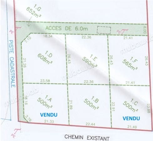 4 Lots à 10mn de Hammamet et Hammamet Sud