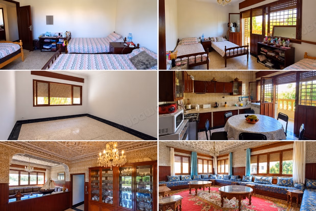 Luxury villa for sale in Aouama Gharbia. Dimension 370 m². Garden and terrace