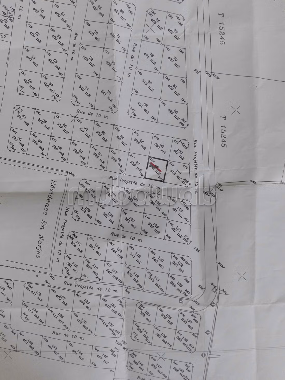 Terrain à vendre à Cité Ettaamir 5, Soukra 358 m²