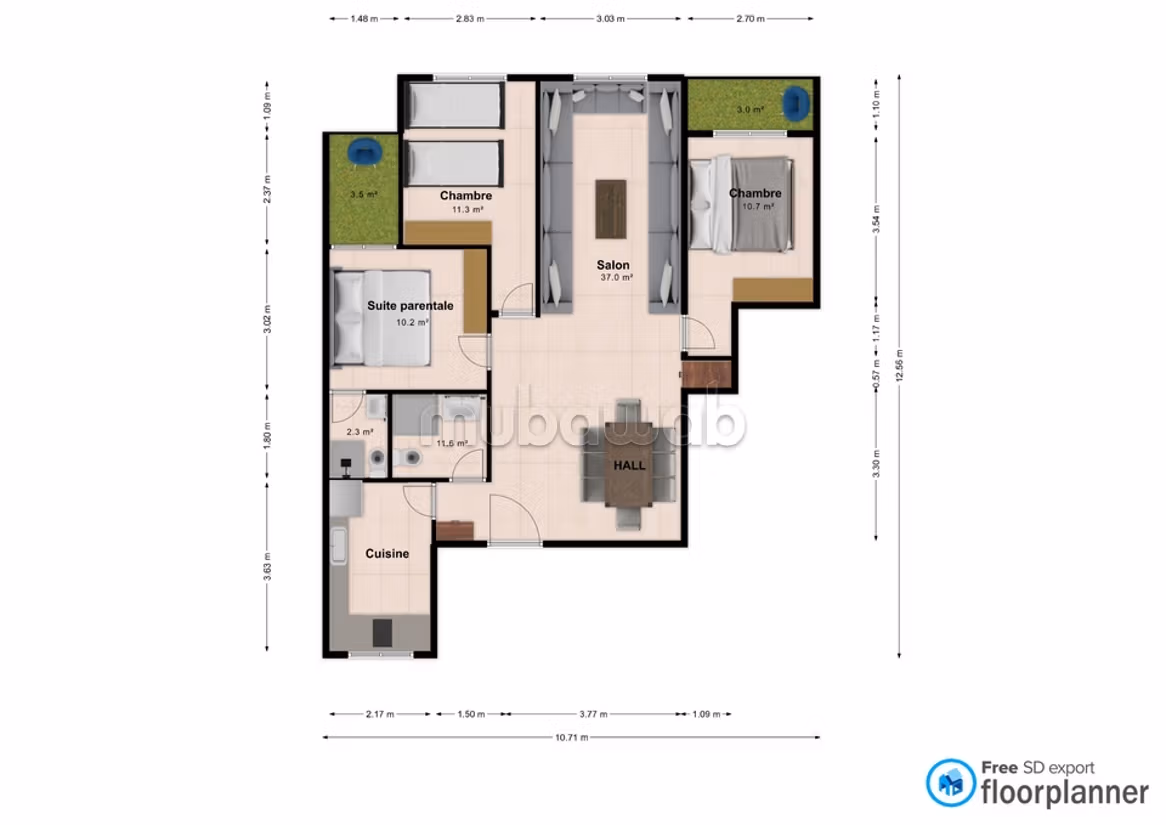 Sell apartment in Ain el Hayat. 4 comfortable rooms. With Lift, Carpark