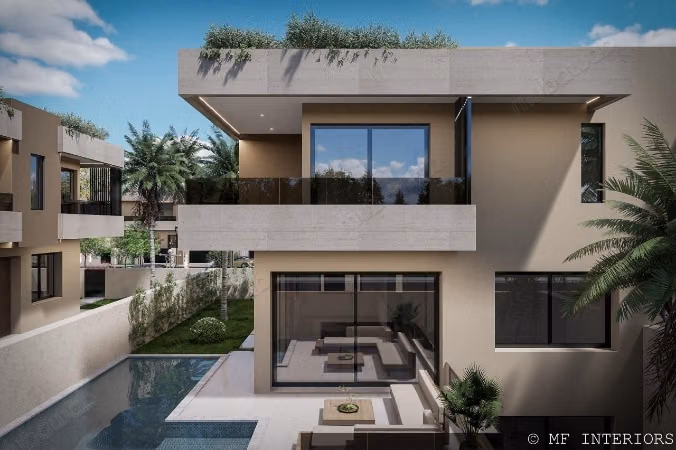 Verkoop van luxe villa aan Route de Tahanaout. 5 comfortabele slaapkamers. Parkeerplaatsen en tuin