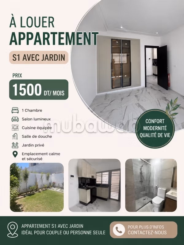 Vendita di uno splendido appartamento a Riadh al Andalous. 4 camere. Riscaldamento e porta blindata