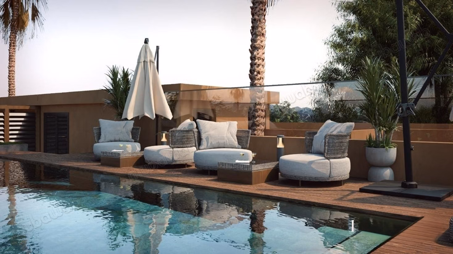 Studio de haut standing avec piscine au rooftop