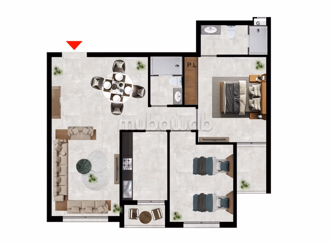 Appartement 2 chambres et salon / 80 m² / T3 — 3