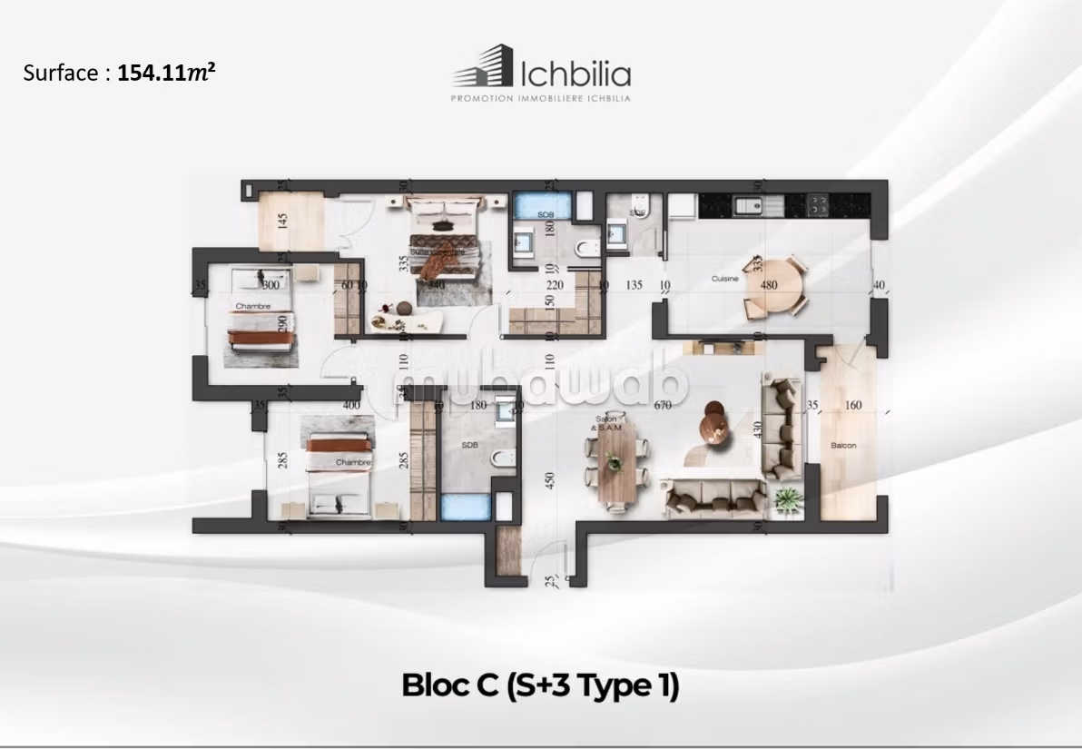 Bel appartement à vendre à Les Jardins de Carthage