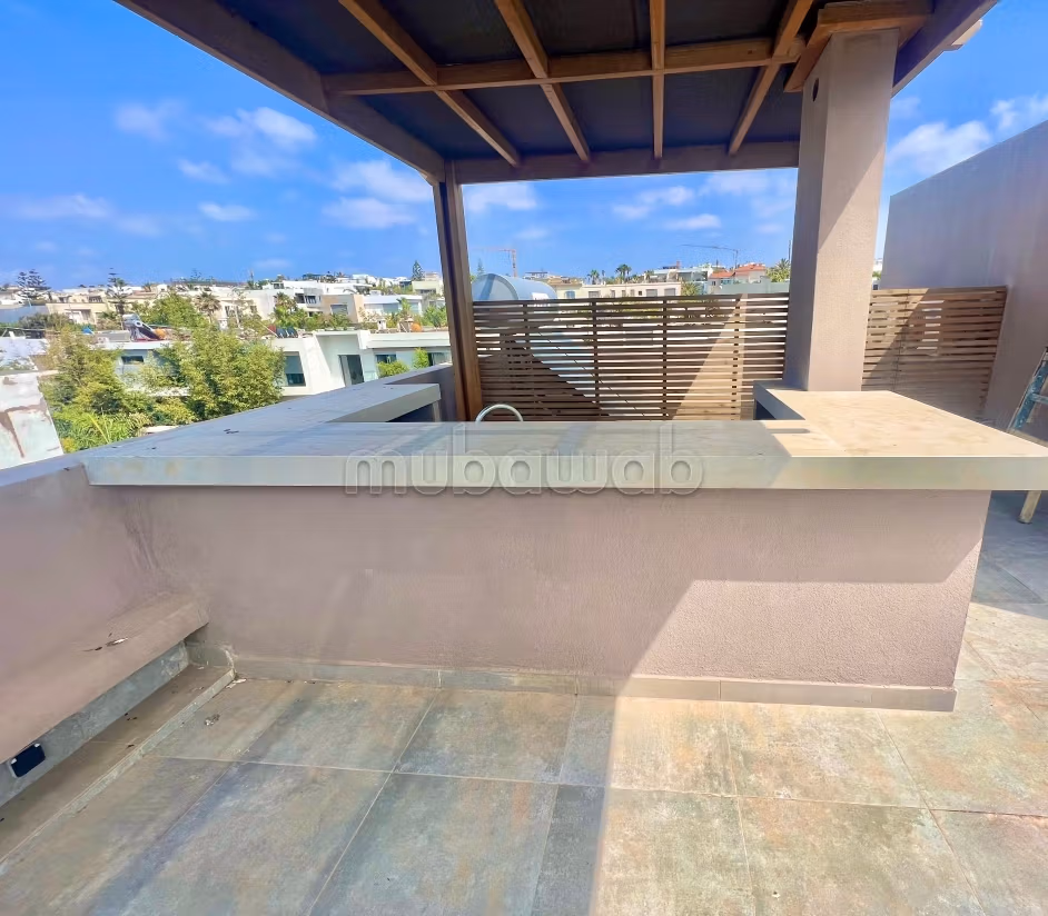Magnificent villa for rent in Ain Diab. 7 large living areas. Fireplace and caretaker