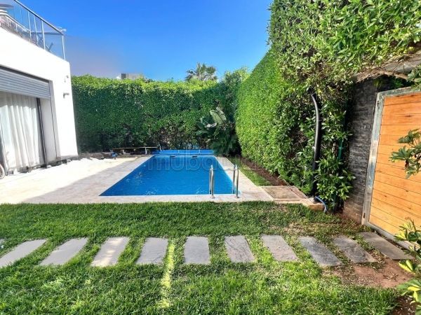 A Dar Bouaaza Villa A Louer Meublée De 3 Chambres avec Piscine Dans Une Résidence Fermée