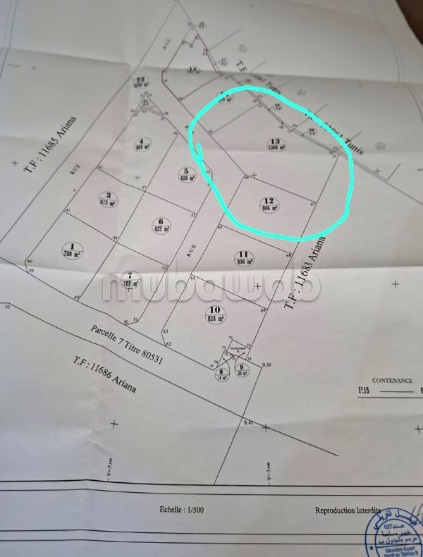 Terrain rare 1368 m² – Chotrana 3 – Dernier lot premium