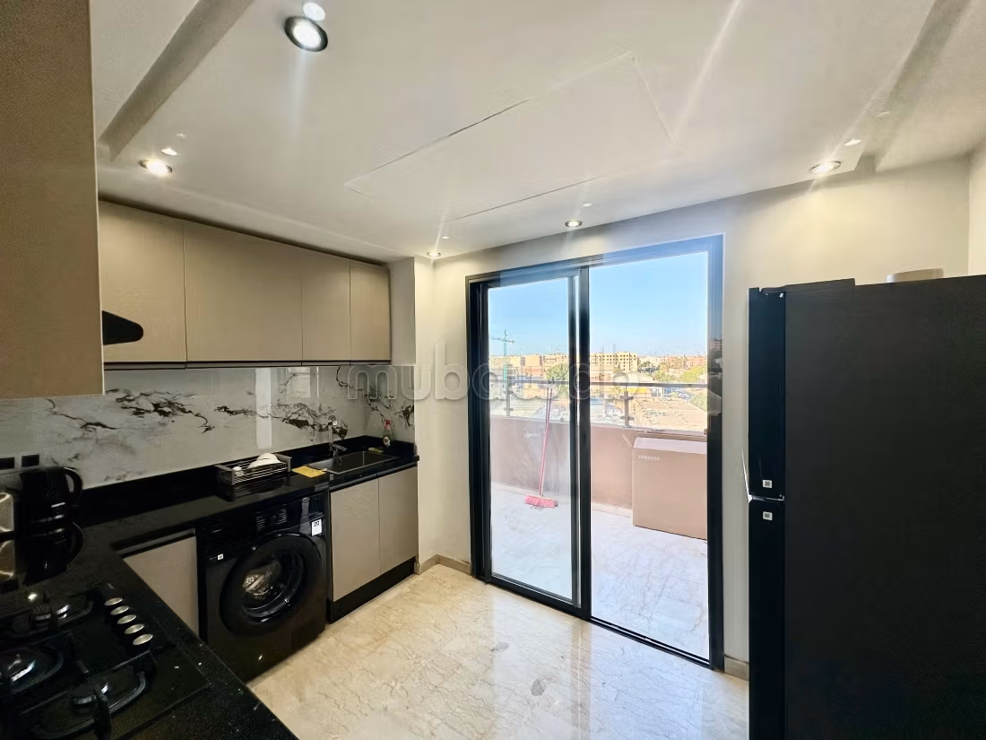Bellissimo appartamento in affitto a Guéliz. Superficie 68 m². Sistema di sicurezza e antenna parabolica