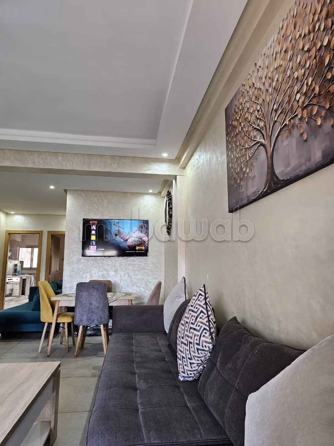 Appartement de vacances à louer à Bab Enzh. 2 chambres. Porte blindée et vue sur mer