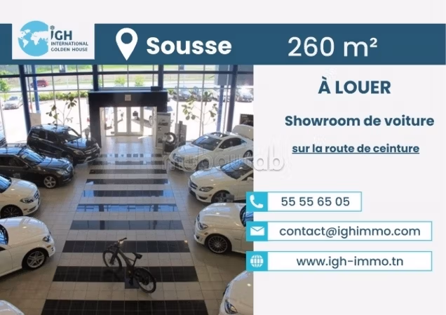 À Louer Showroom de voiture sur la Route de Ceintu