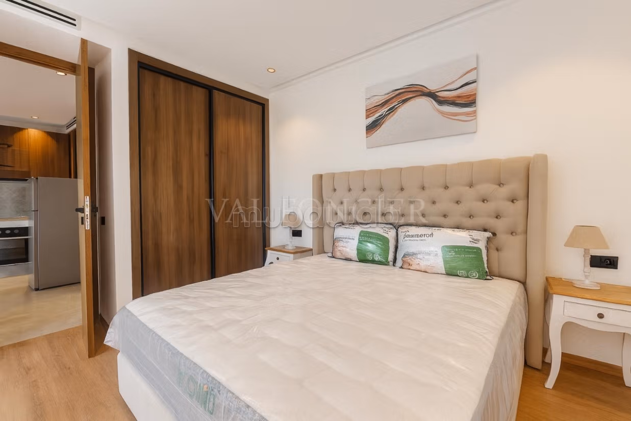 Location studio meublé moderne avec terrasse 62m2 à Casablanca Finance City