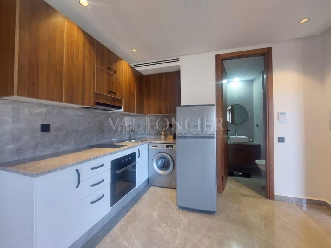 Location studio meublé moderne avec terrasse 62m2 à Casablanca Finance City