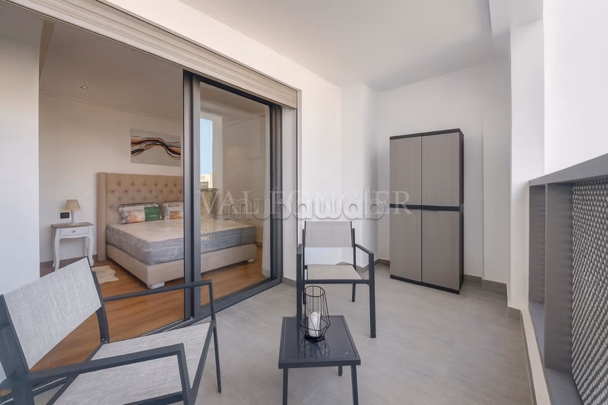 Location studio meublé moderne avec terrasse 62m2 à Casablanca Finance City