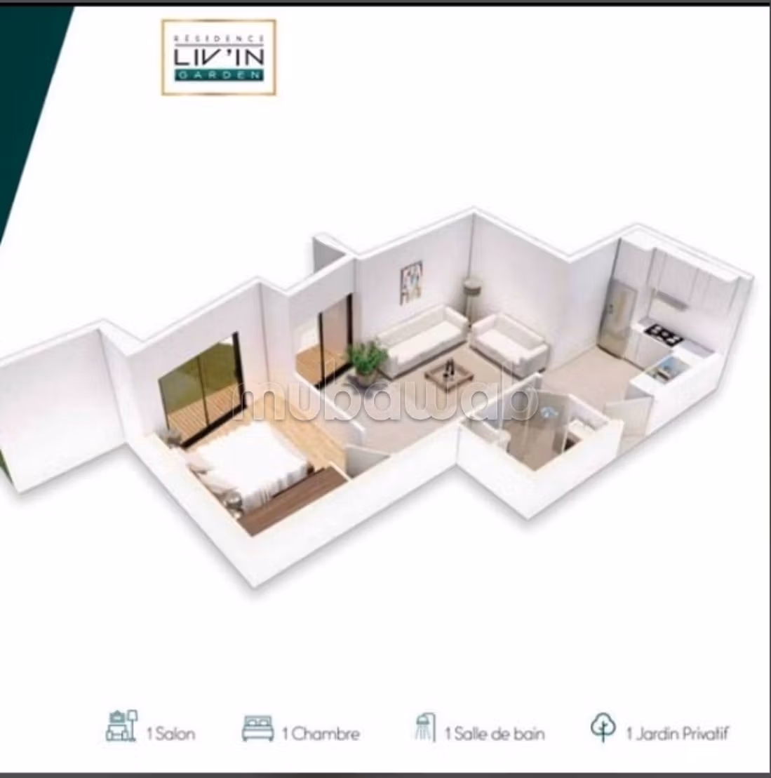 Piso en alquiler en Maârif Extension. 1 dormitorio. Completamente amueblado