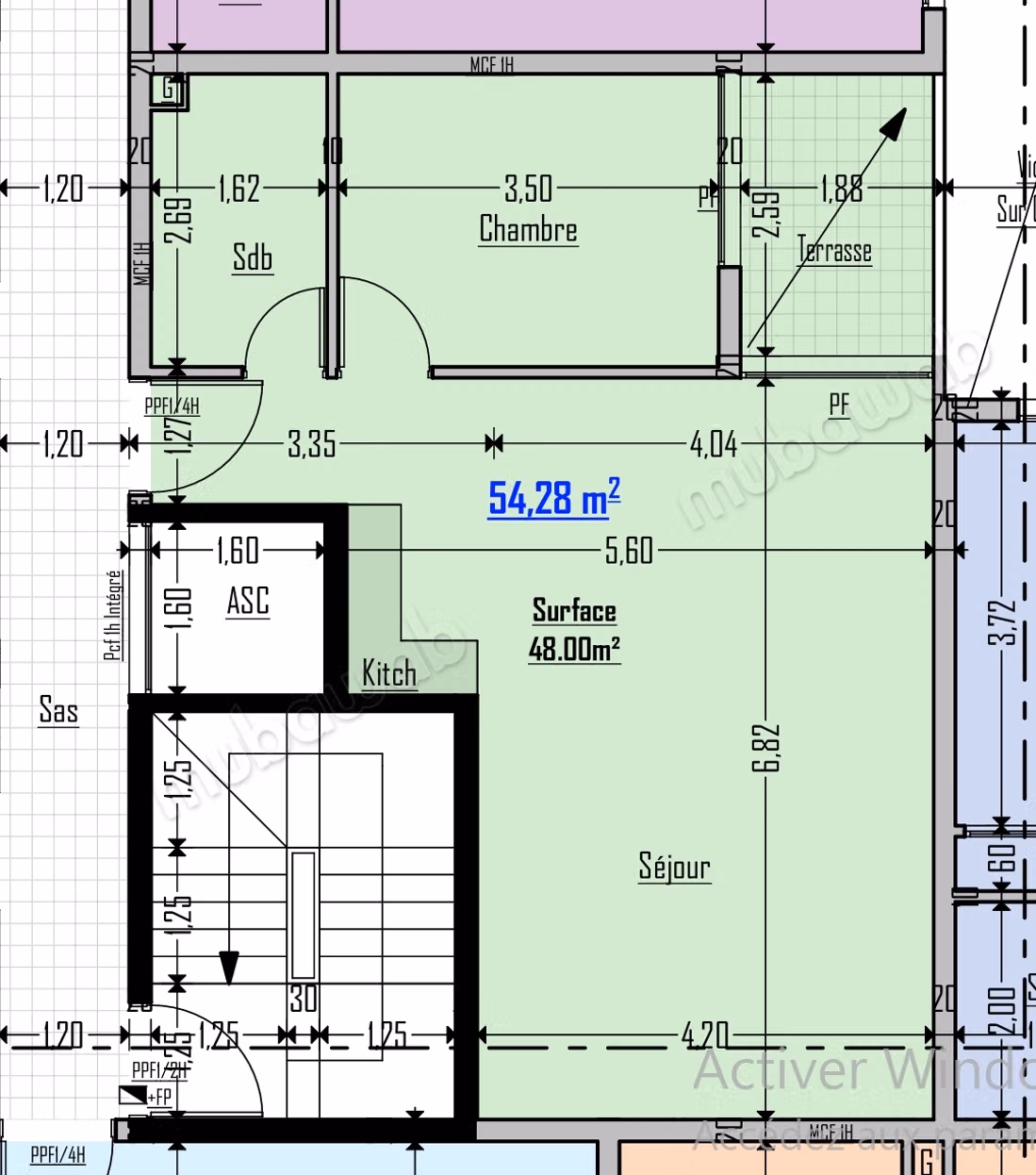 Studio de 54m à vendre à ain sebaa