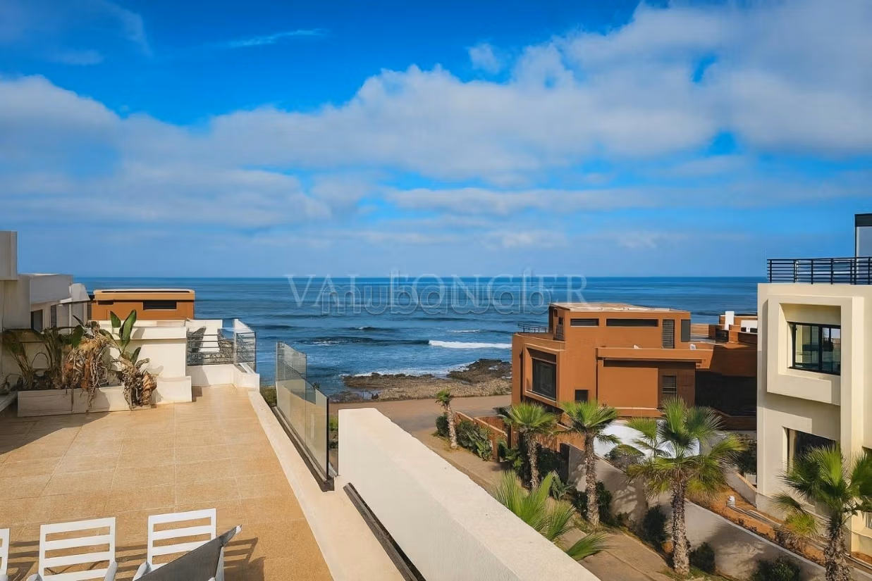 Location magnifique villa meublée moderne vue mer 3chambres Piscine Dar Bouazza