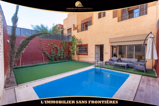 Furnished villa with private pool & garden for rent – Targa, Marrakech