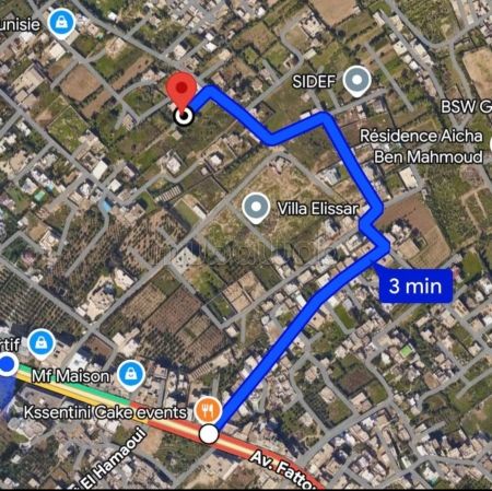 Terrain à vendre à La Soukra – 644 m²