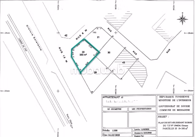 Land for sale. Large area 350 m²