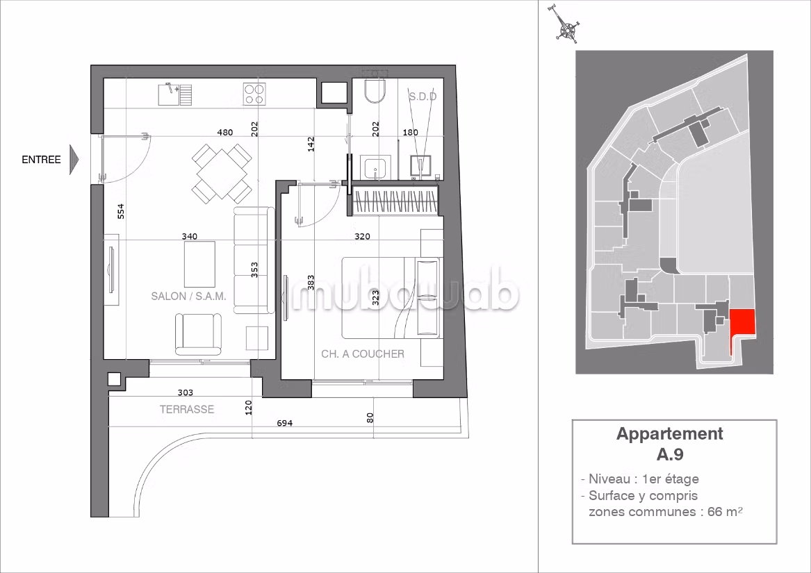 Superb S1 on the 1st floor for sale at Residence Mallorca