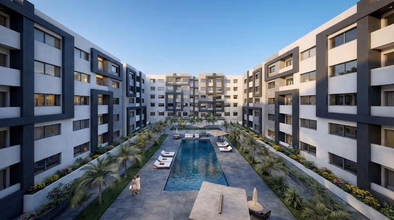 Se vende piso en El Hadadda. 3 habitaciones confortables. Piscina grande, aire condicionado general