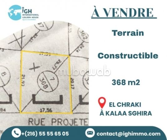Terrain constructible à vendre – Chraki Kala Esghira
