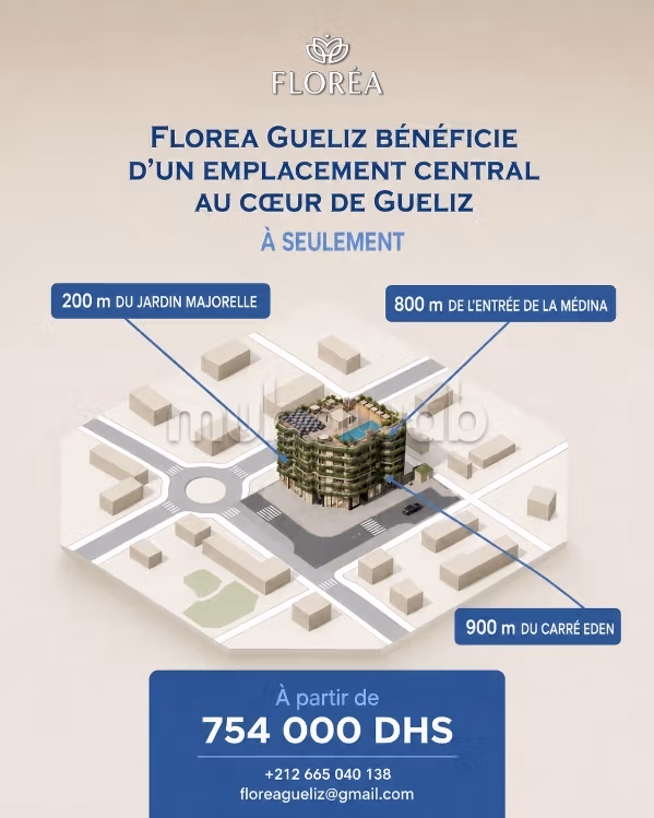 Florea Guéliz A08: 1 chambre avec terrasse