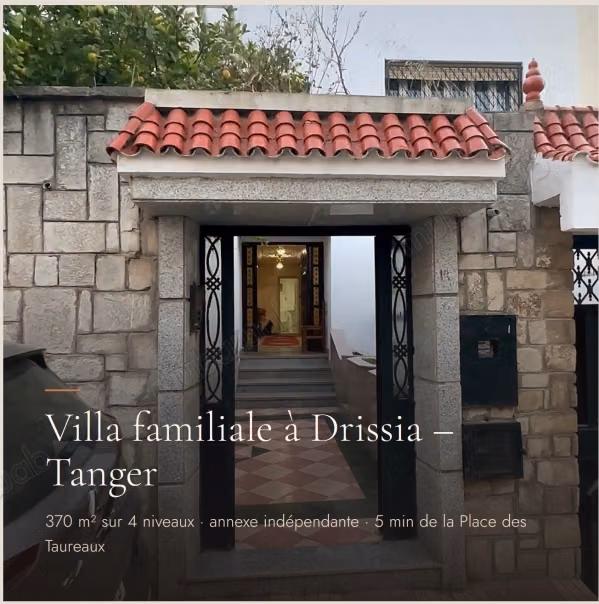 Villa 370 m² annexe indépendante – Drissia Tanger