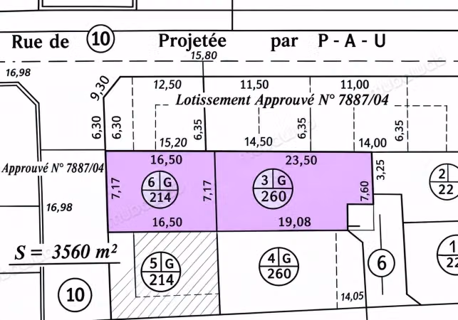 Terrain habitation ind. En vente