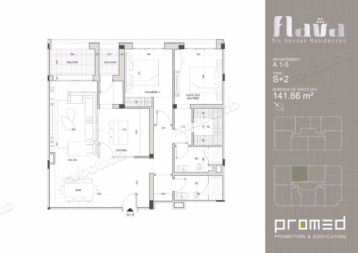 Spacieux s2 de 141m² aux Jardins de Carthage A1 5