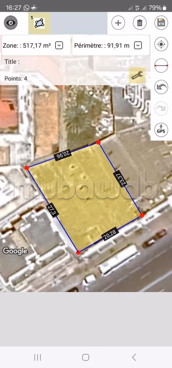 Vente terrain à Belvédère.
Surface de 500 m²