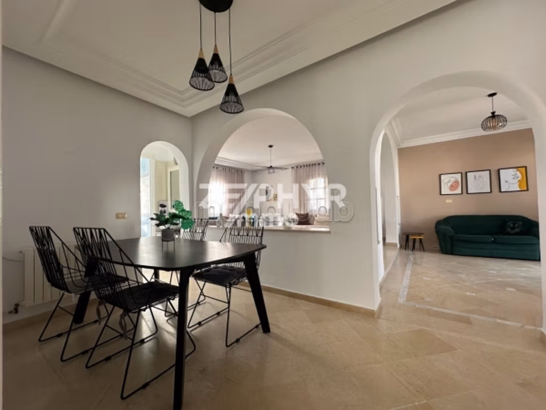 Beautiful villa for rent in La Marsa. 3 rooms. New furniture