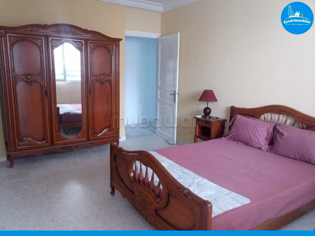 Flat for rent in Hammamet. 2 beautiful rooms. Ample storage space. 