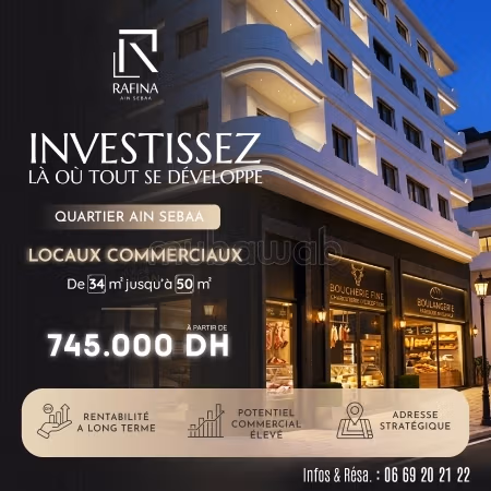 LOCALES COMERCIALES. A partir de 745000 dhs
