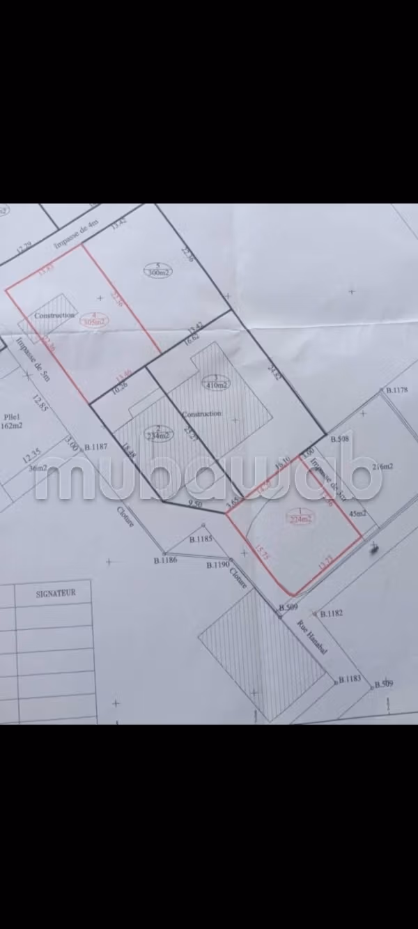 Bel terreno in vendita a Cité Touilia. Superficie 224 m². 