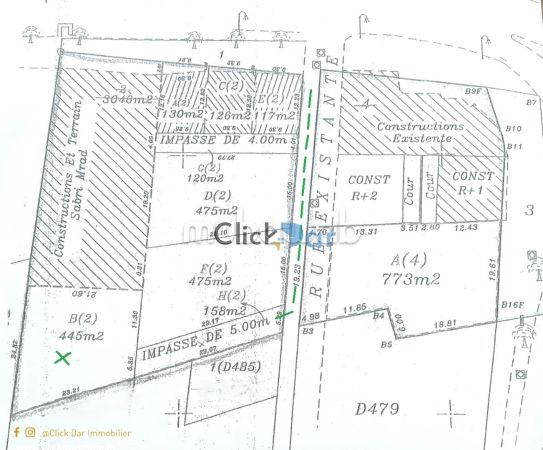 Land for sale in Hammamet. Surface area 445 m². 